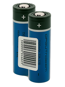 Аккумулятор 18650 3.7v 1500мАч, высокотоковый 22А выпуклый пин, 2шт Орбита